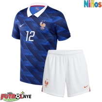 Camiseta Francia Randal Kolo Muani #12 Primera Equipación para niños Mundial 2026 manga corta (+ pantalones cortos)